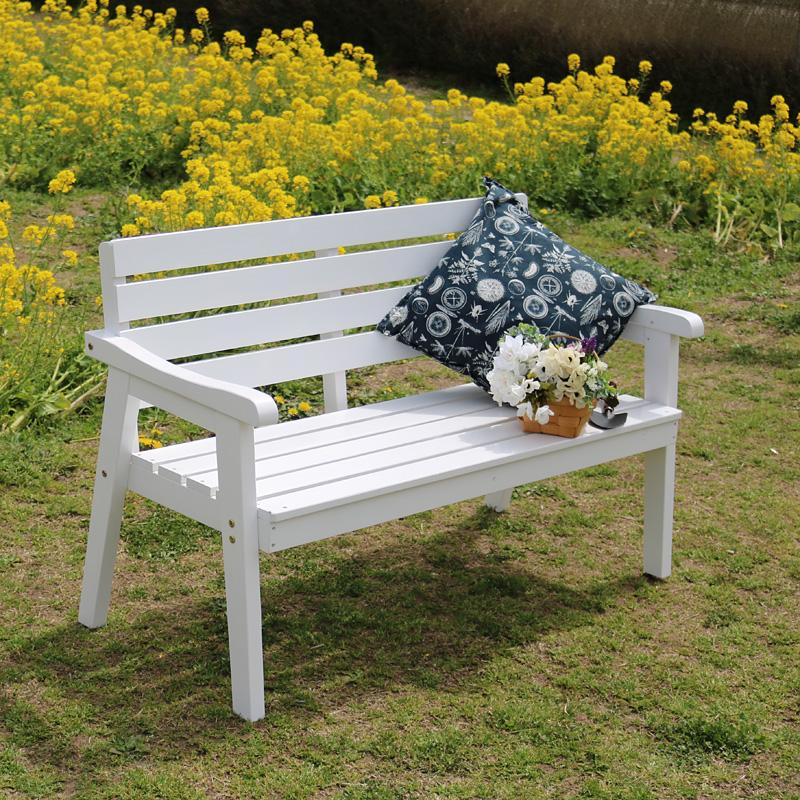 ベンチ 屋外 背もたれ 肘掛け 2人掛け 二人掛 ガーデンベンチ 庭