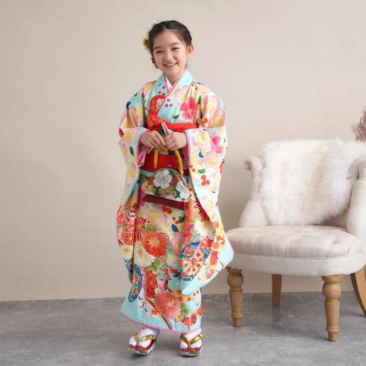 レンタル 七五三 着物 7歳 セット 乙葉 古典柄 レトロ アンティーク系