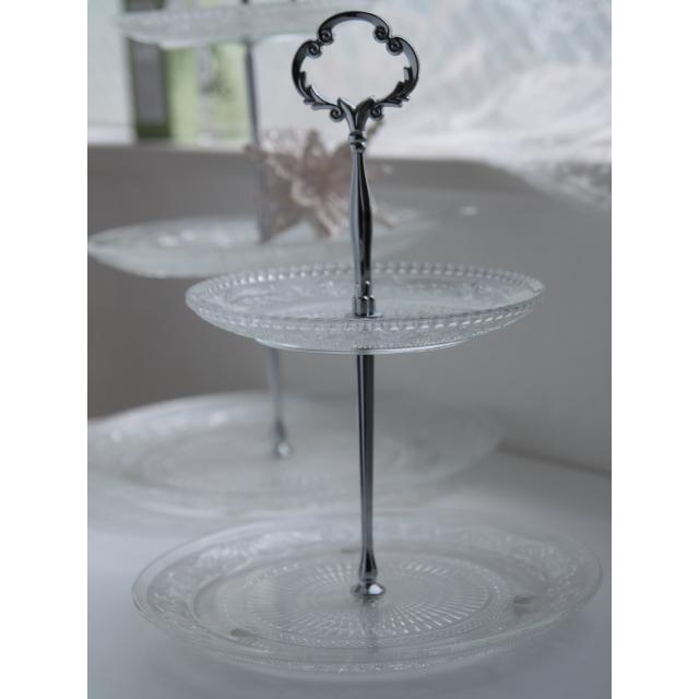 Charmant Glass2レイヤー コンポート CL 2段プレート ガラスプレート