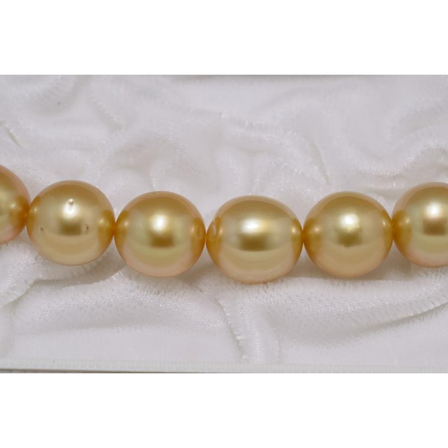 パールネックレス 南洋 白蝶 ゴールデンパール ネックレス9mmX11.5mm