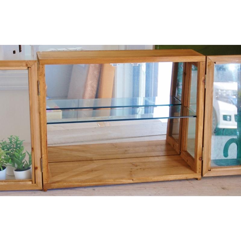 キャビネット レトロ ミラー 鏡張り ラスティ ダブルドアケース