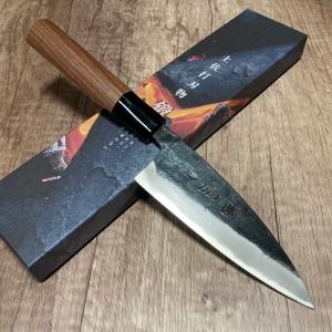 ZAKURI 小柳刃包丁 120mm 12cm 青紙ニ号 青ニ鋼 両刃 黒打仕上げ 土佐