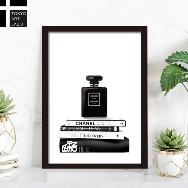 アートポスター ブランド 額入り A4 香水ボトル ココ シャネル 本 写真