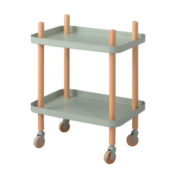 ワゴン2D キッチンワゴン グリーン 緑 おしゃれ 北欧 2段 小物入れ