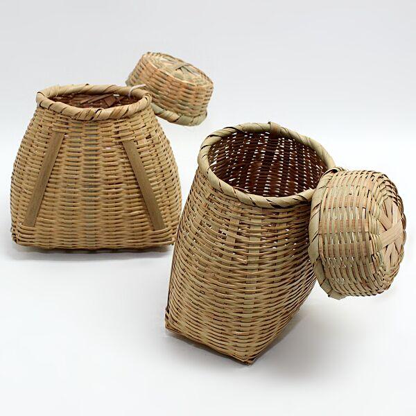 2個セット 竹ビク 小型 竹魚籠 レトロ アンティーク [TI] : エナドット