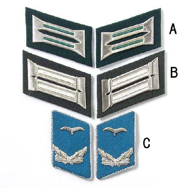 ドイツ、ミリタリー襟章（1ペア）（新品）ハードタイプ GR-RANK-H