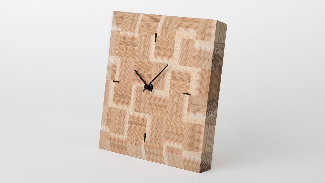木工製品 時計 | NENRIN CLOCK 245 | 市松 | ミマツ工芸