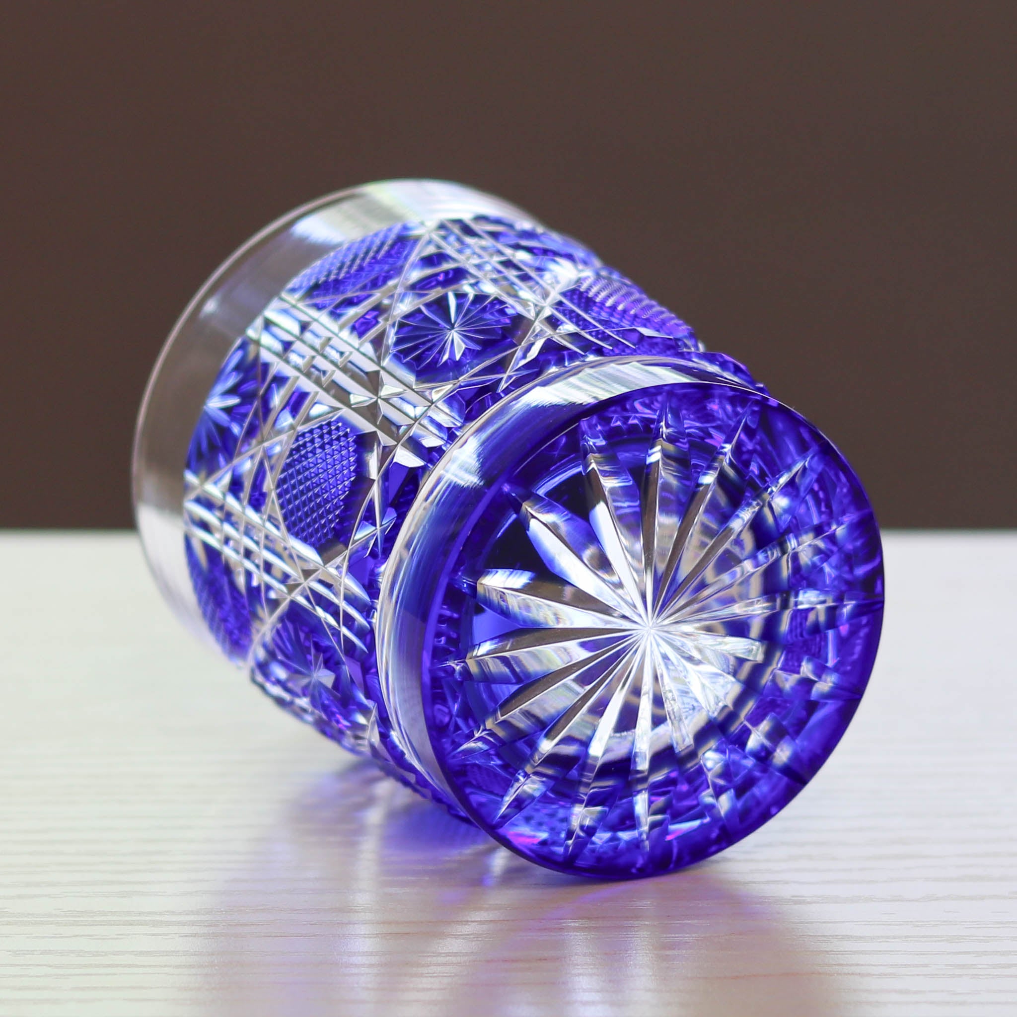 薩摩切子 ロックグラス | オールド | 瑠璃 | 薩摩びーどろ工芸