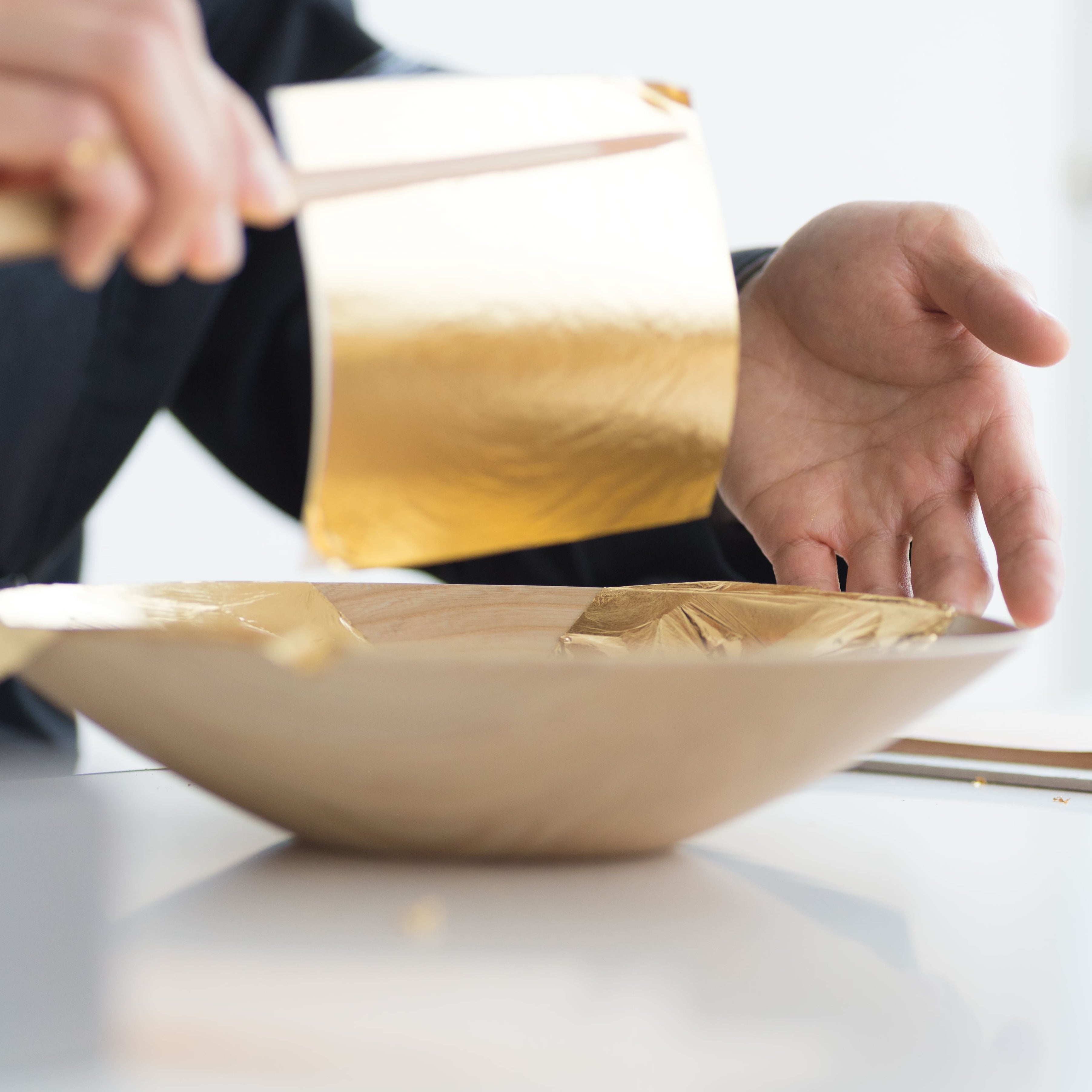 金沢金箔 | 墨消オーバルボウルセット | 永遠色 オール＆ハケメ | 箔