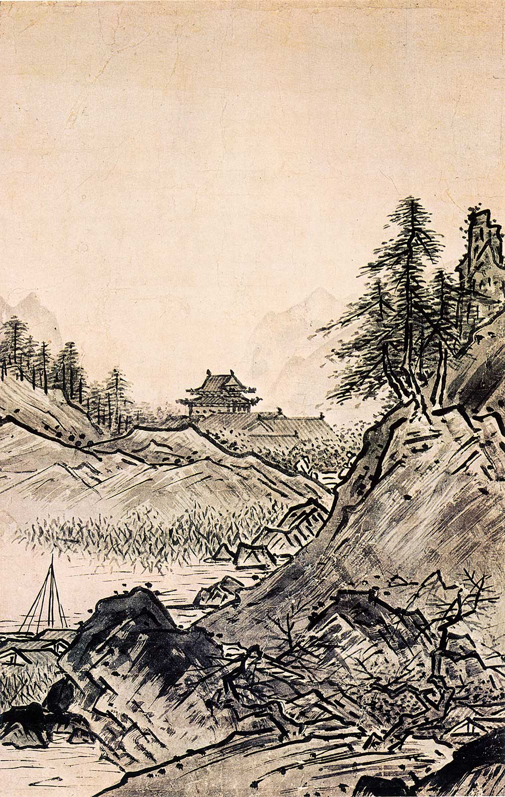 秋冬山水図 Fall and winter landscape view 雪舟 Sesshu jpssesh16