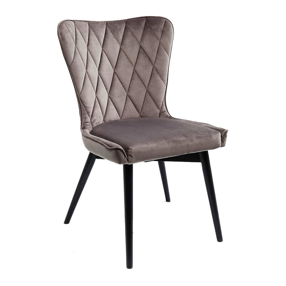 ブラックマーシャルベルベットグレー ダイニングチェア - ダイニング