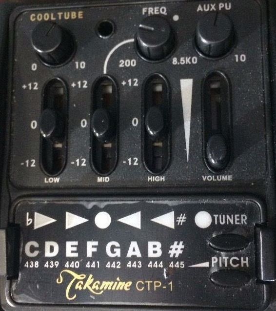 タカミネのプリアンプCTP-2 チューナー「CALIB」ボタンの使い方