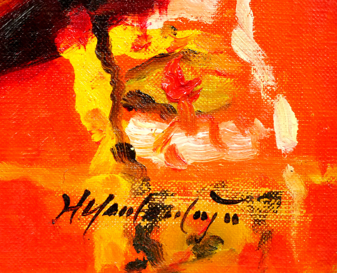 山本彪一「薔薇」油絵・F6号 絵画買取・販売の小竹美術