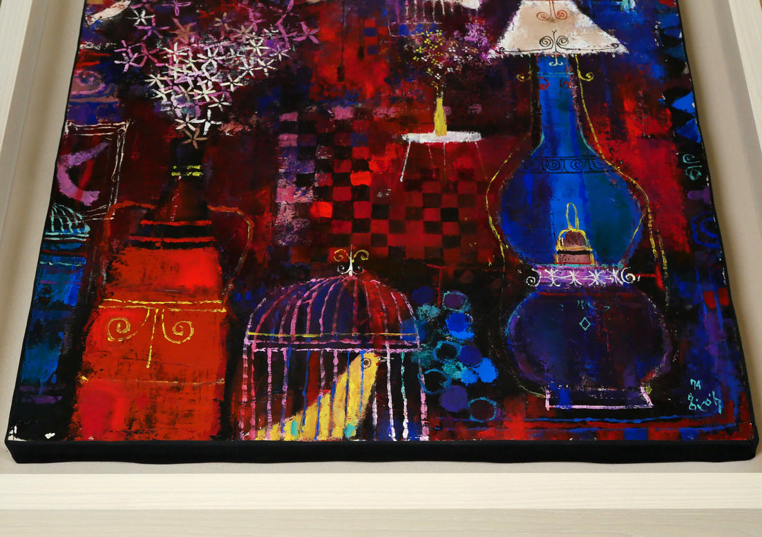 早川義孝「アトリエの中で」油絵・F10号 絵画買取・販売の小竹美術