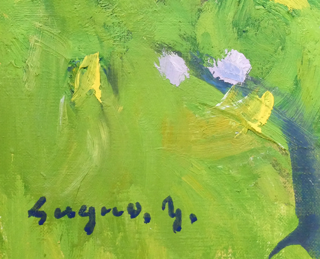 菅野矢一「北の海（積丹半島）〔財界さっぽろ表紙絵原画〕」油絵・P8号