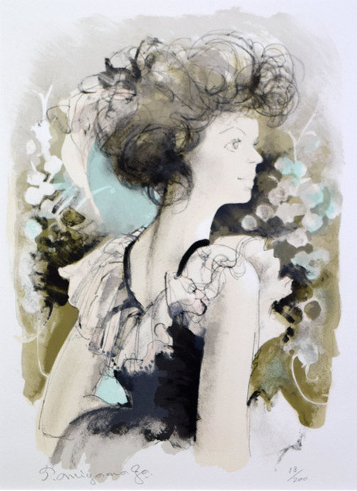 宮永岳彦「女性像」リトグラフ 絵画買取・販売の小竹美術