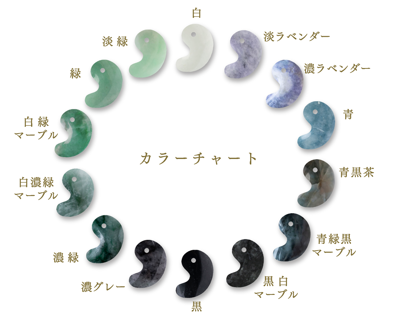 翡翠の色の種類から選ぶ | 糸魚川翡翠工房こたき