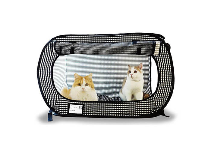 猫壱 ポータブル ケージ ゲージ ペットサークル ブラック 折り畳み