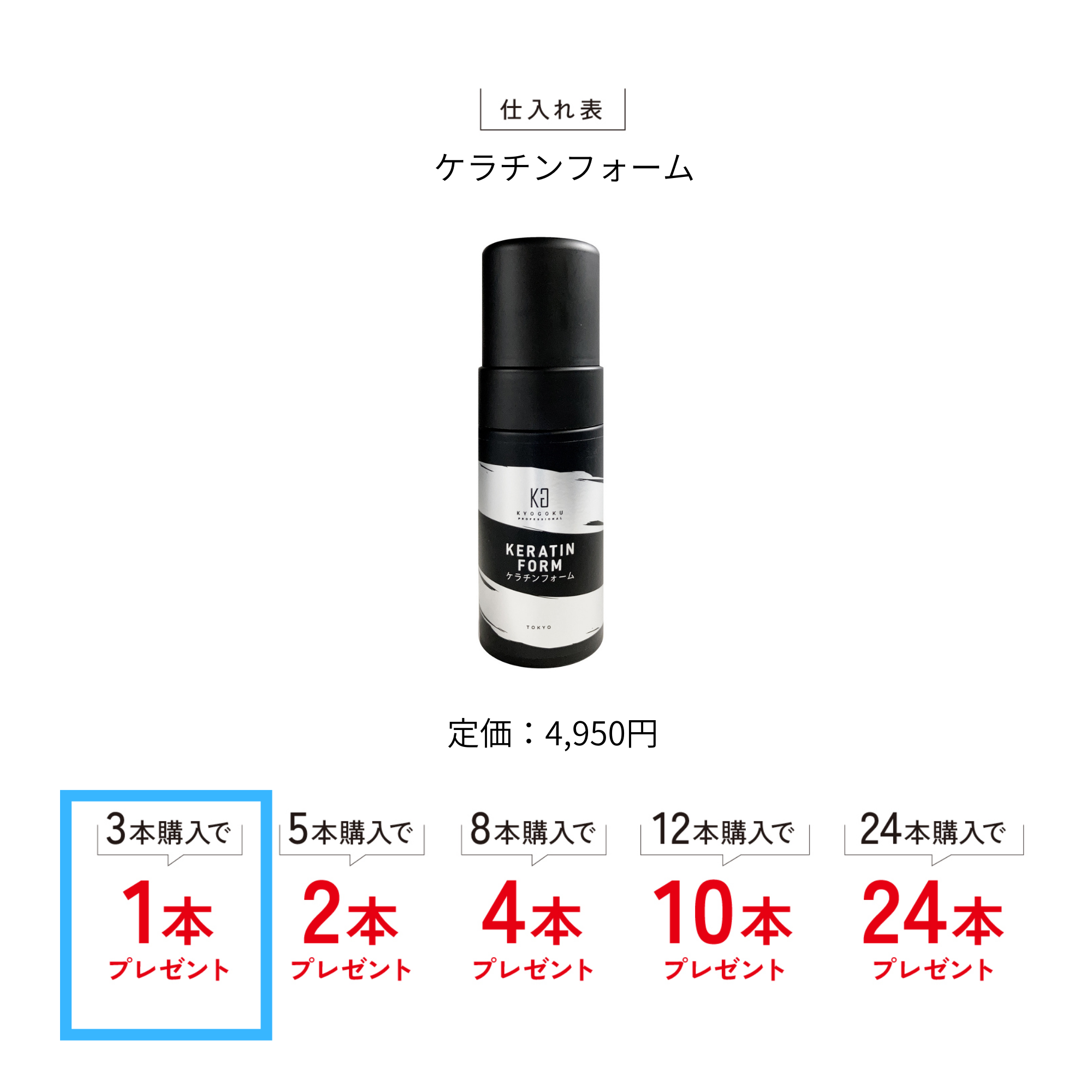 Kyogoku Professional / ケラチンフォーム 3本購入で1本プレゼント