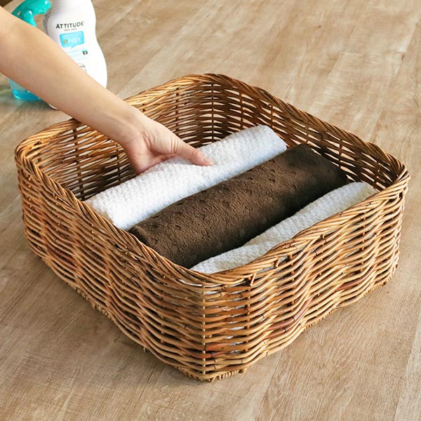 バスケット アラログ 収納 幅45×奥行40×高さ17cm ラタン 籐 かご