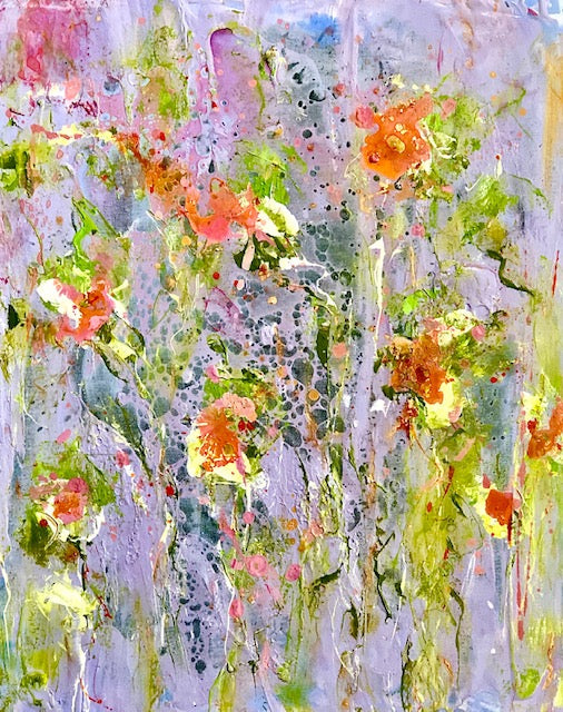 Wildflowers II' 16 x 20 Abstract Painting – lizahathawaymatthews