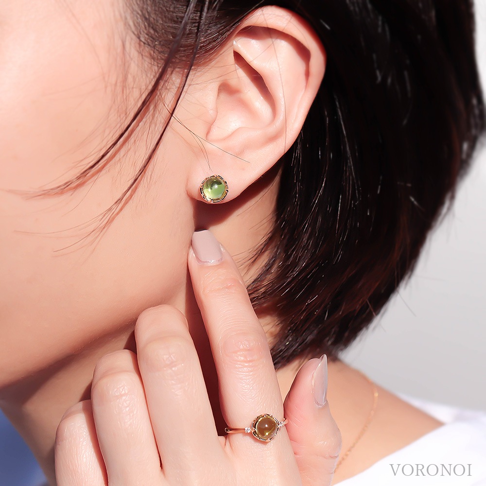 MINAMOピアス】揺れるたび輝く6種天然石ピアス｜2種カット×K10/K18素材