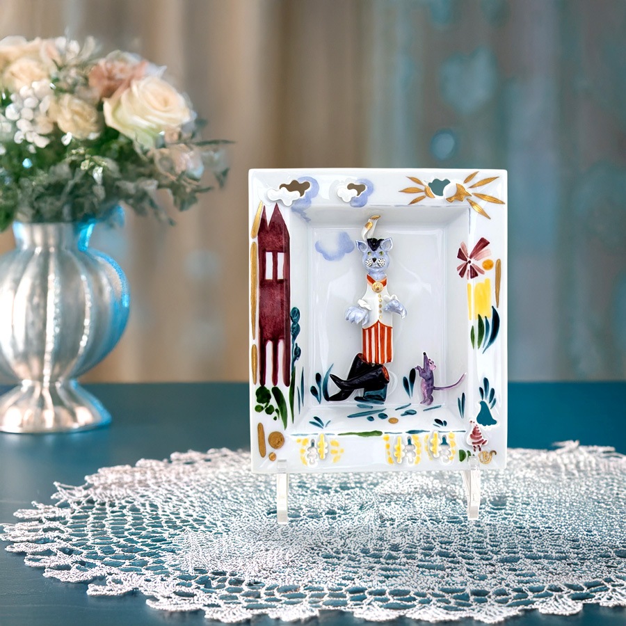 マイセン メルヘンプラーク(壁掛け) 「長靴を履いた猫」 83M08/900395