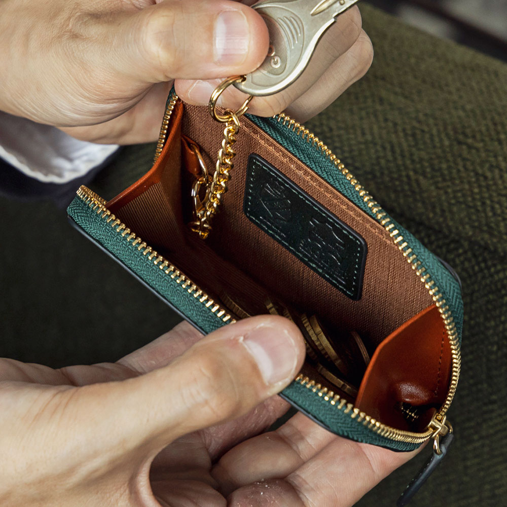 名入れ無料]ルガトー レザー Rugato ミニラウンドキーウォレット