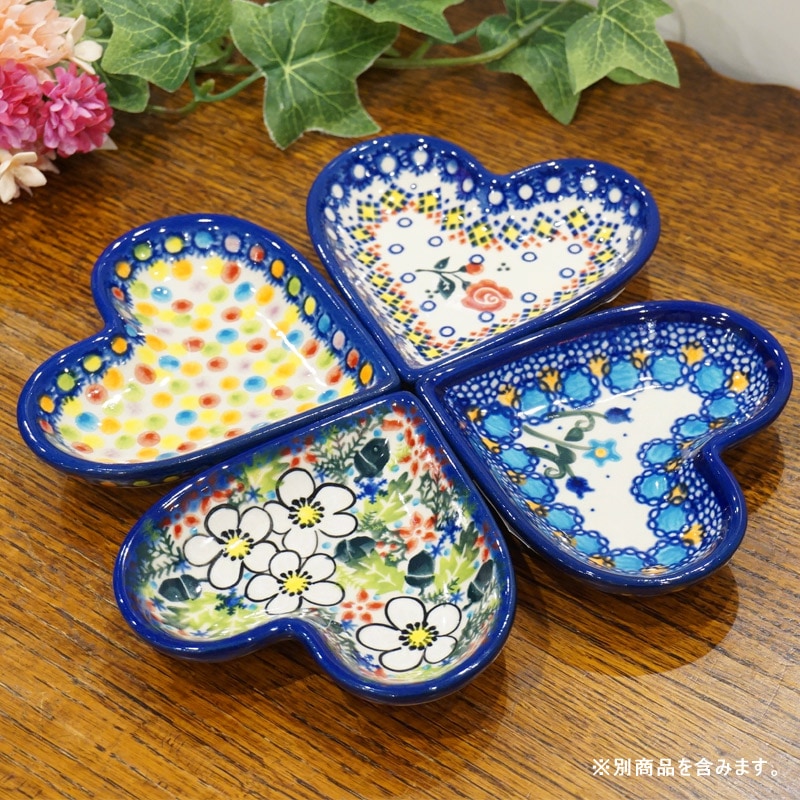 ポーランド陶器 ポーリッシュポタリー 「VENA」 ハートプレート V392
