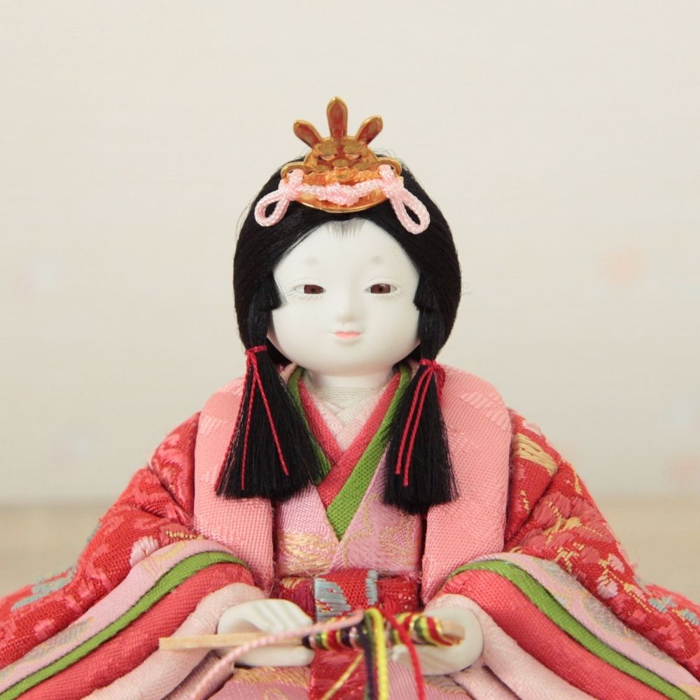 選べる2種類 雛人形 コンパクト ひな人形 木目込み雛人形 親王飾り こ