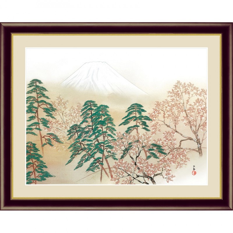 横山大観 霊峰四趣・春 高精細複製画 額 : ホーリ通信 アートの友 横山