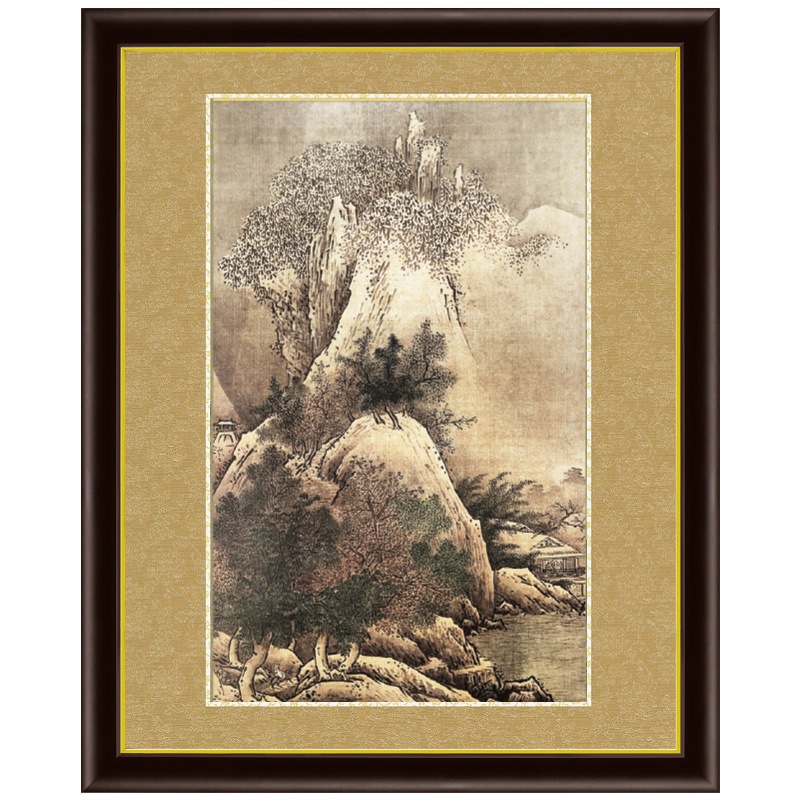 雪舟 四季山水図 冬景 額 作品 インテリア 壁掛け【ポイント5％還元中