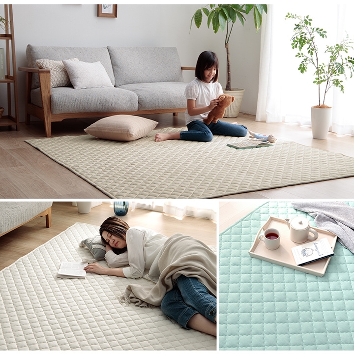 ラグ ハンナ 洗える 正方形 長方形 無地 シンプル｜イケヒコ公式通販