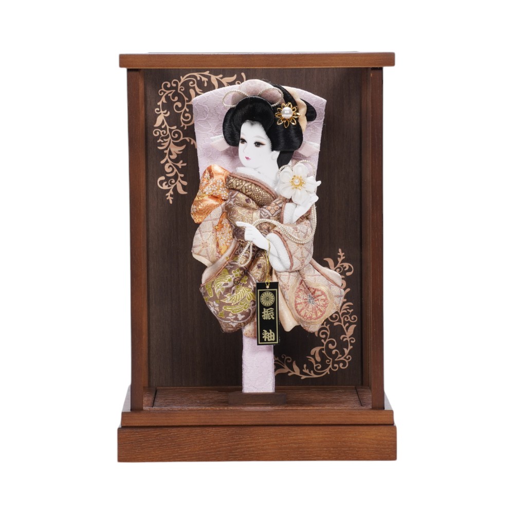 羽子板】8号 金襴(ブラウン×ベージュ) アクリル〈平安豊久作〉[252-003