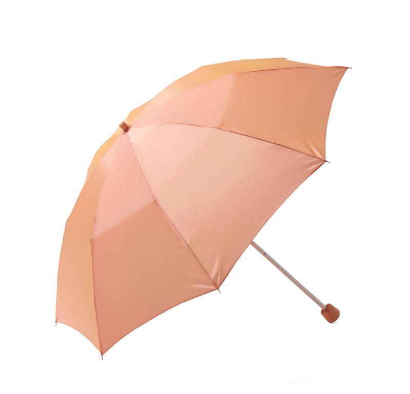 レディース雨傘】シャンブレイ-折りたたみ-葡萄色（ぶどういろ