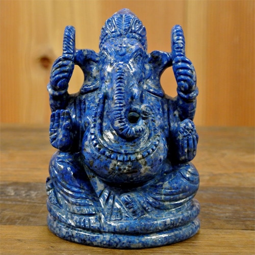 手彫り幸運を呼ぶ神様・ラピスラズリ ガネーシャ｜マライカ公式通販