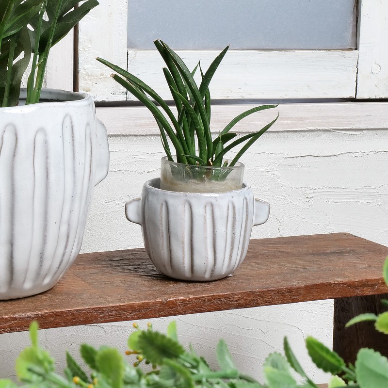 取っ手付きセラミックプランター S 植木鉢｜マライカ公式通販