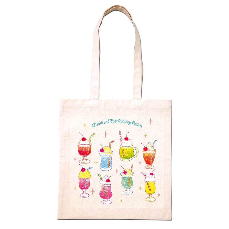 倉敷帆布のトートバッグ 【クリームソーダ】の作品情報｜口と足で描く