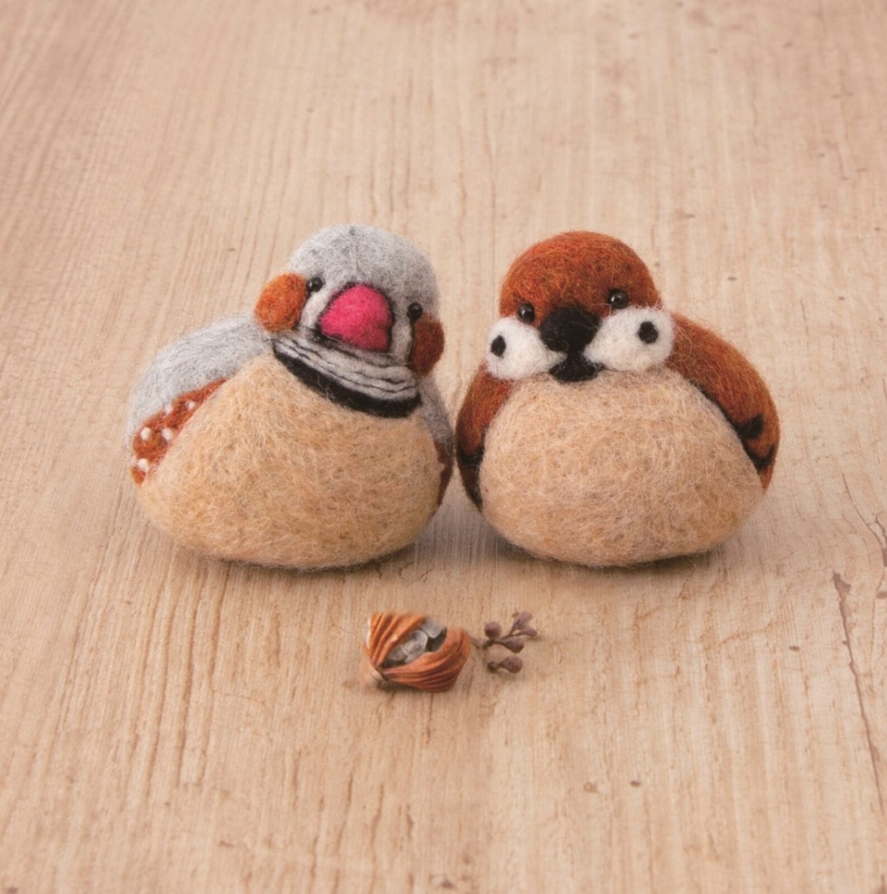羊毛フェルトキット｜キンカチョウとすずめ｜初心者OK｜手作り
