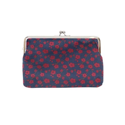 hana5.5横長ポーチ 朝顔ネイビー｜京都のがま口専門店 公式通販サイト