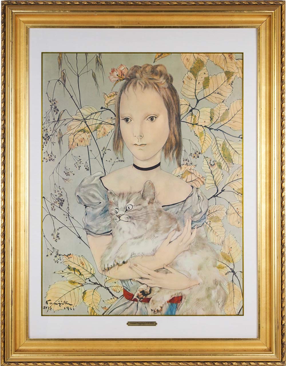 藤田嗣治 「欅の前で猫を抱く少女」 | | アトリエ・ブランカ