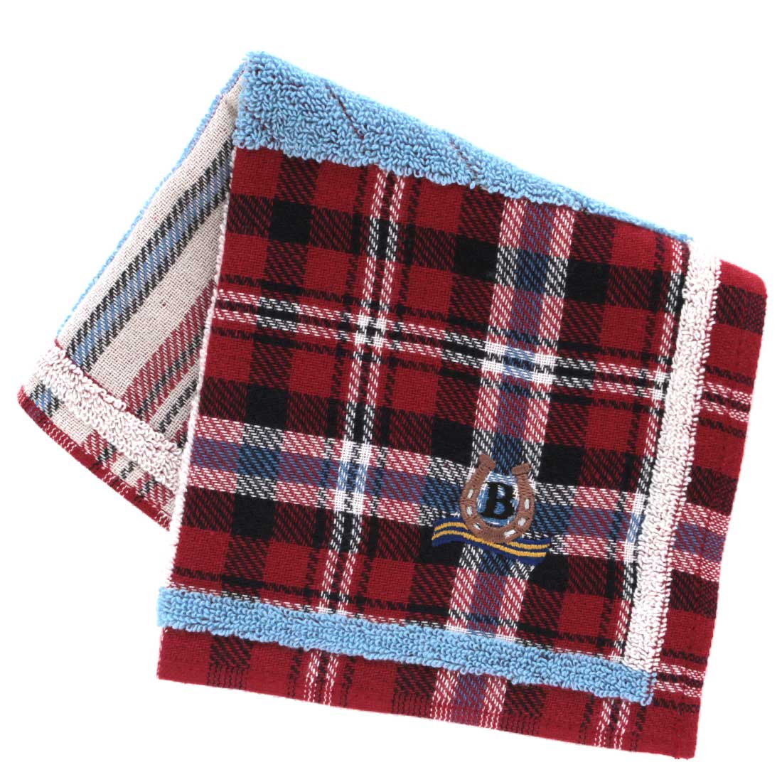 ブルックス ブラザーズ 表ガーゼ・裏タオルハンカチ 干支 蹄鉄刺繍