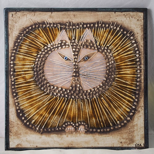 Lisa Larson ビンテージリサラーソン 猫 陶板壁掛け