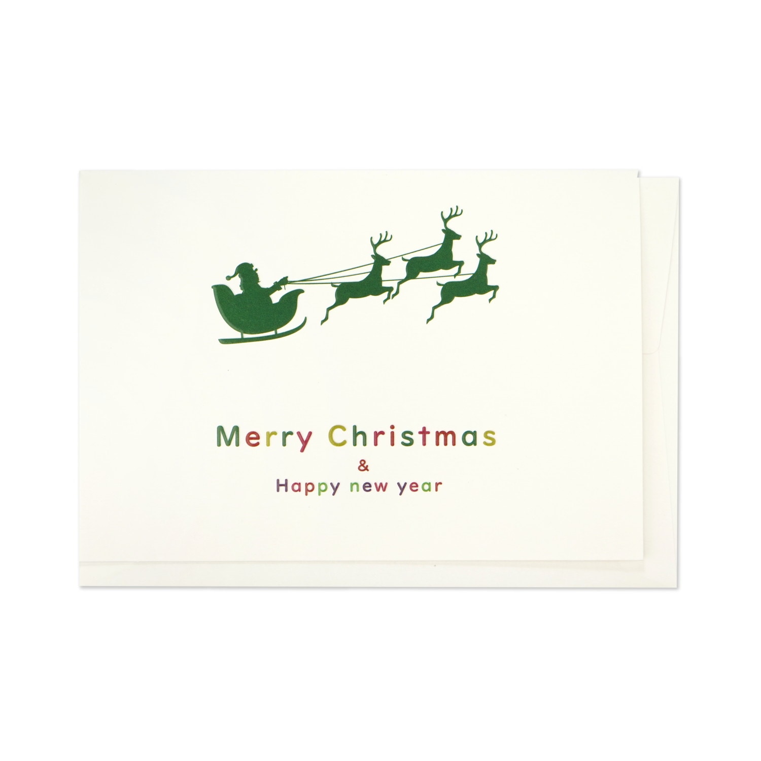 ぷっくりクリスマスカード サンタシルエット｜xcd-315 | 新商品