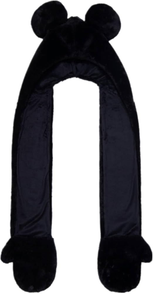 ミッキーマウス耳付きフリースマフラー 2個セット ミッキーマウス耳