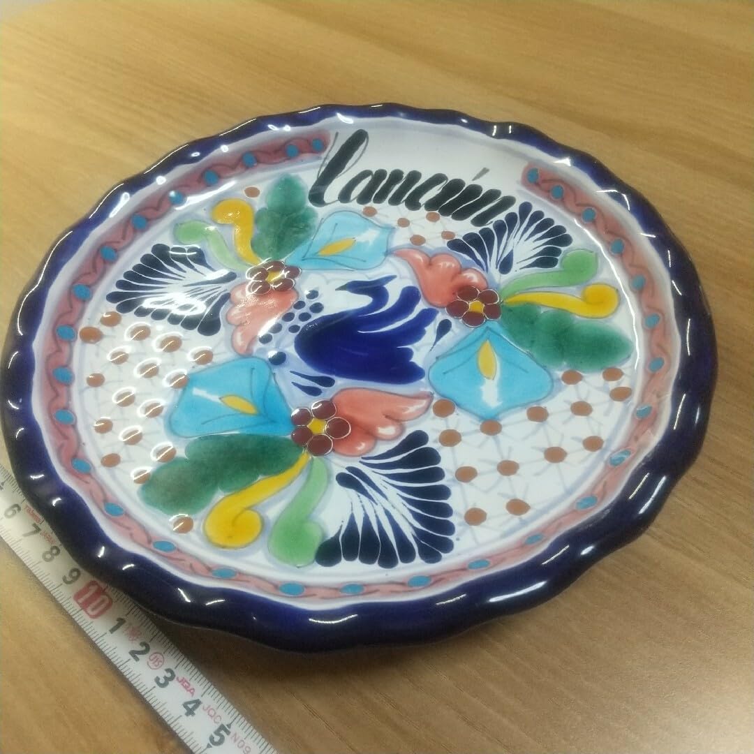 Amazon.co.jp: タラベラ焼き 陶器 皿 直径21cm メキシコ プエブラ