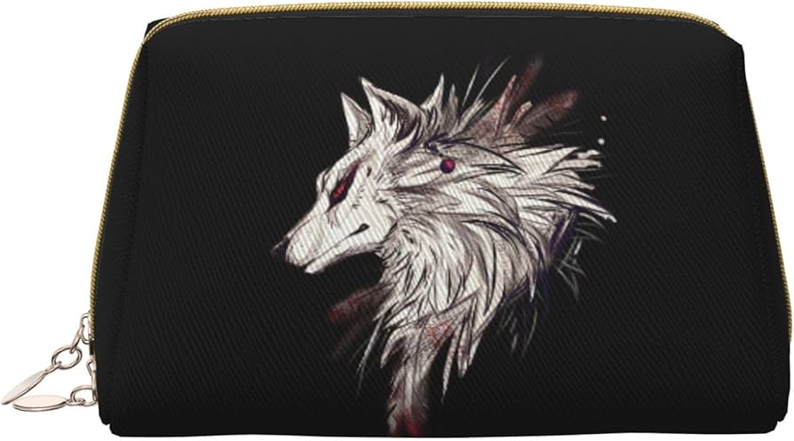 Amazon.co.jp: 化粧ポーチ かっこいい 狼 オオガミ 小物入れ レザー