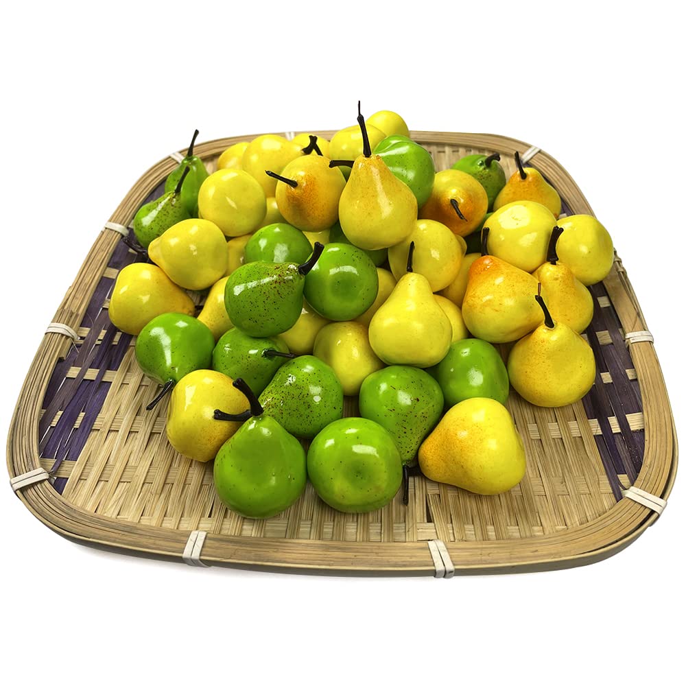 Amazon｜人工ミニ洋ナシ30個 ミニ人工黄色梨 本物そっくり グリーン梨