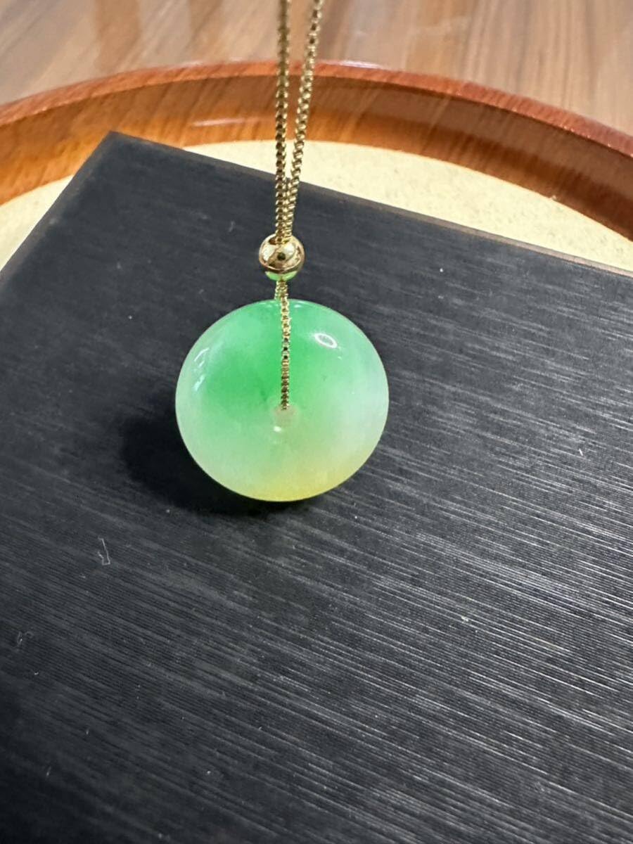 Amazon.co.jp: R-134 翡翠ネックレス 平安扣 緑翡翠 お守り 縁起物
