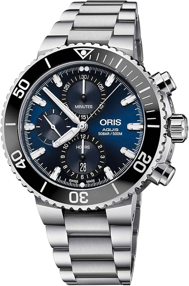 Amazon.com: Oris Aquis Chronograph Automatic Blue Dial Men's Watch
